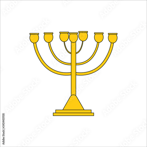 Menora is a typical chandelier of the Jewish religion. illustration for web and mobile design.