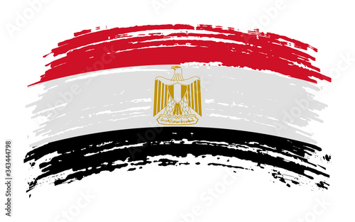 Egypt flag in grunge brush stroke, vector