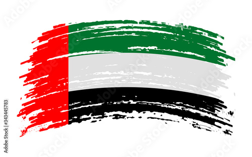 UAE flag in grunge brush stroke, vector