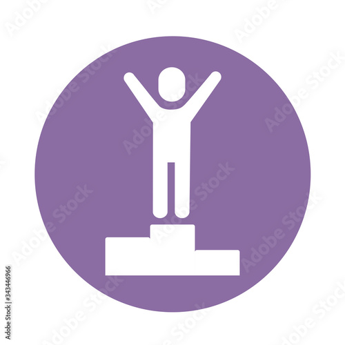 avatar silhouette with podium block style