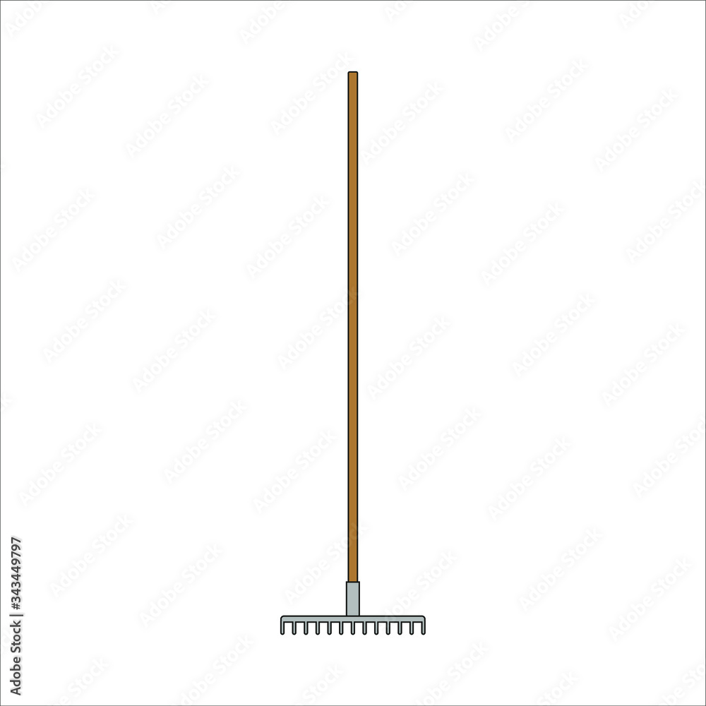 gardening rake. illustration for web and mobile design. gardening rake. illustration for web and mobile design.