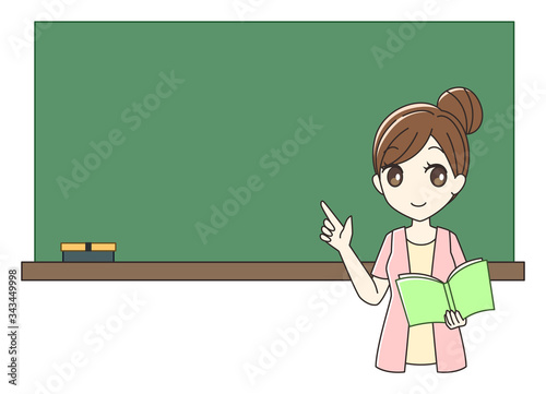 先生　ホワイトボード　女性