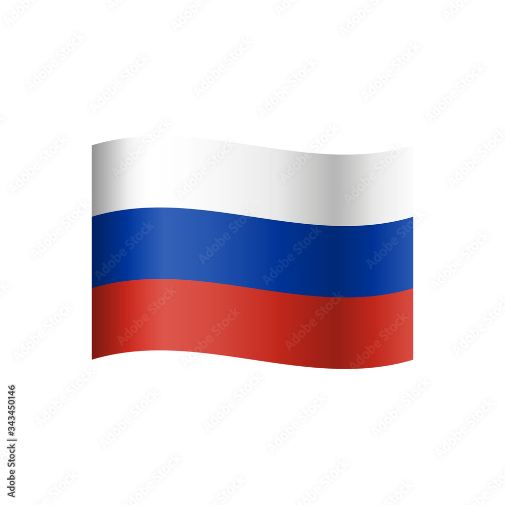 Fototapeta premium Vector realistic flag of Russia. Can be used for design as a background, icon or texture. EPS 10.