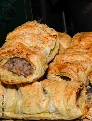 Sausage rolls for sale at the market © Alexe