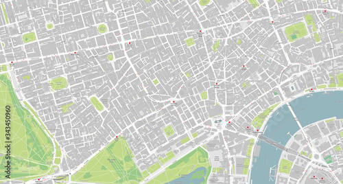 Photo Detailed map of Mayfair, Soho, Holborn – London UK