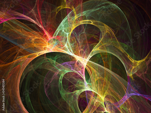 colored fractal on black
