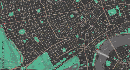 Detailed map of Mayfair, Soho, Holborn – London UK