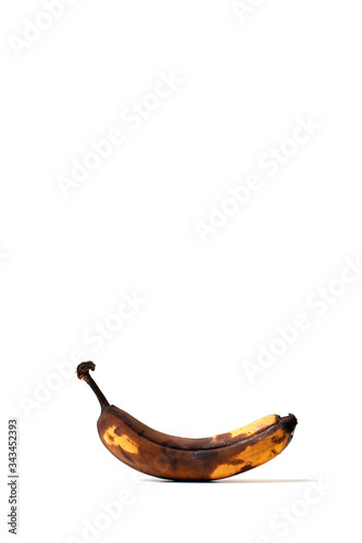 Stale banana isolated on the white background