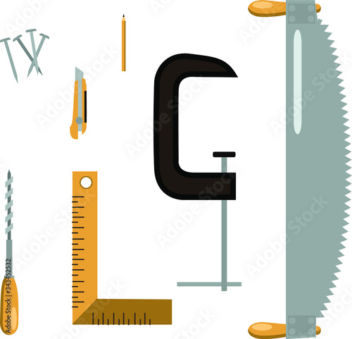 joiner tools hand flat illustration