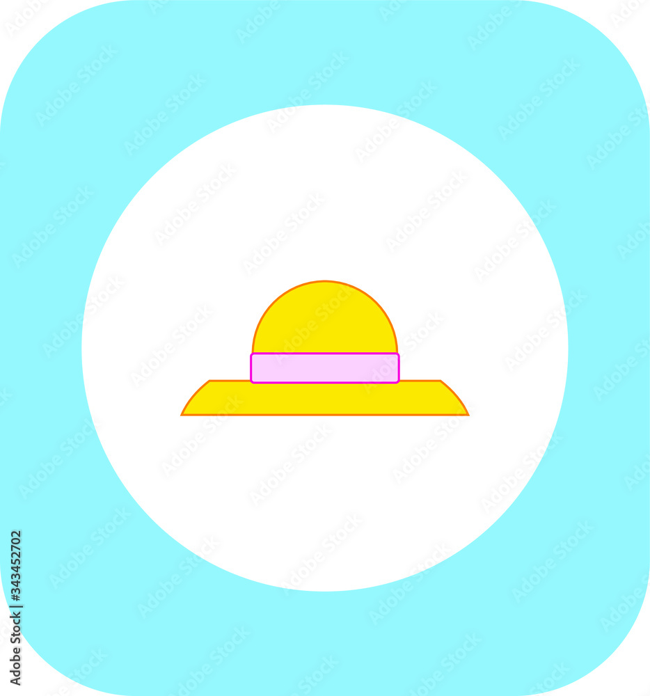 gardening straw hat. illustration for web and mobile design. gardening straw hat. illustration for web and mobile design.