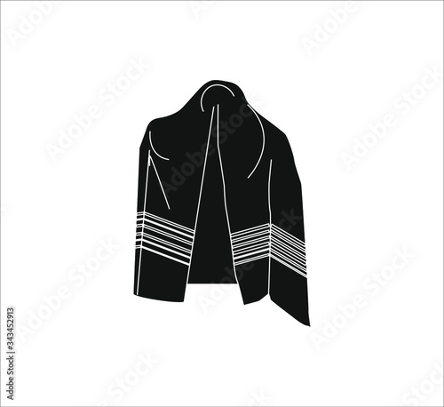 Tallit is a typical garment of the Jewish religion. illustration for web and mobile design.