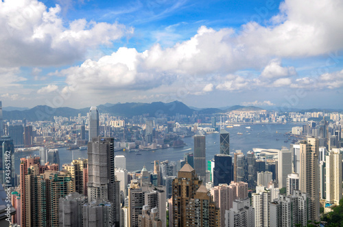 Panoramic view of Hong Kong and Kowloon