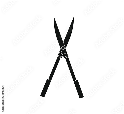 gardening hedge trimmer scissors. illustration for web and mobile design.