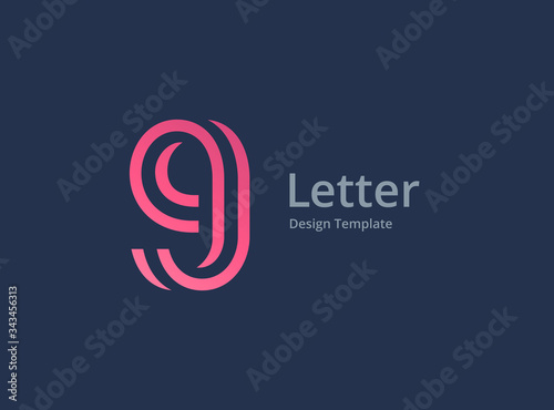 Letter G number 9 logo icon design template elements