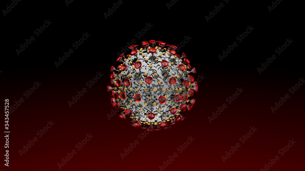 Coronavirus COVID-19 under the microscope. 3d illustration Coronavirus COVID-19 under the microscope. 3d illustration