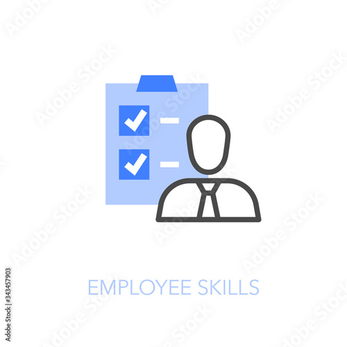 Employee skills symbol with a human and checklist. Easy to use for your website or presentation.