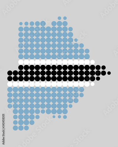 Karte und Fahne von Botswana
