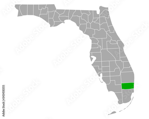 Karte von Broward in Florida photo