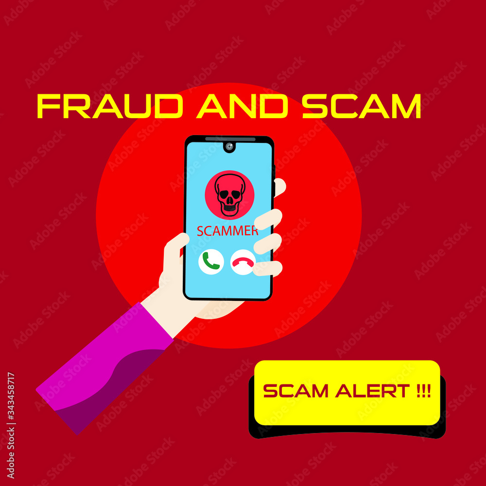Illustration vector: Fraud and scam alert. Warning of a scam and a fraud Illustration vector: Fraud and scam alert. Warning of a scam and a fraud