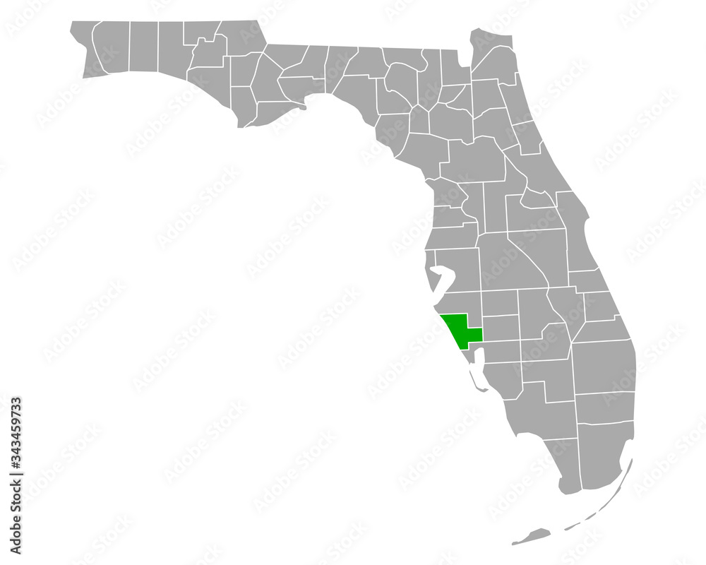 Fototapeta Karte von Sarasota in Florida