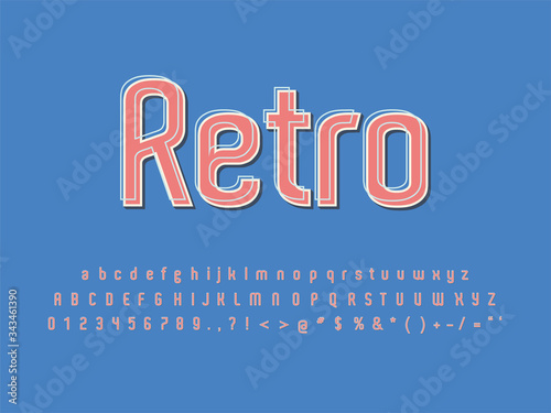 Stylish trendy logotype Retro Bar. 3D colorful Font