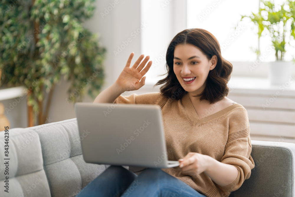 Young woman is chatting with somebody. Young woman is chatting with somebody.