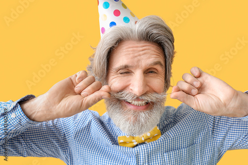 Senior man celebrating Birt...