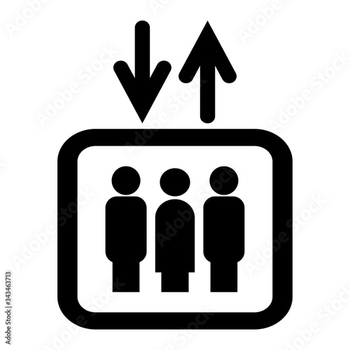 Elevator icon, logo isolated on white background. Vector illustration.