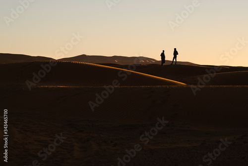 A sunset on the sahara desert