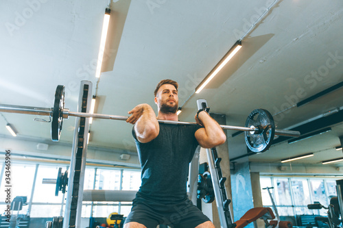 Young man working out with ...