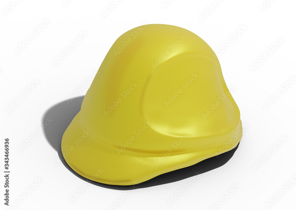Yellow construction helmet safety - 3D illustration - 3D rendering Yellow construction helmet safety - 3D illustration - 3D rendering