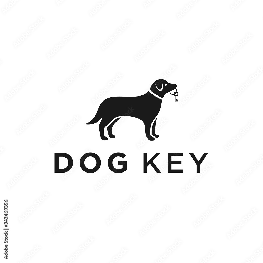 dog key logo icon vector designs