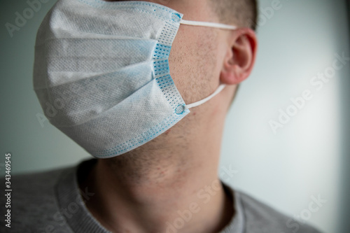 close up portrait of man in mask isolated