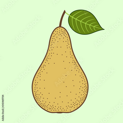 Fresh Pear isolated. Flat style vector illustration.
