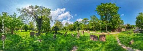 World Cultural Heritage Jewish Cemetery Heiliger Sand in Worms, Germany, 360° Panorama