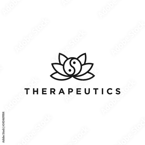 Yin Yang Spa logo icon vector designs