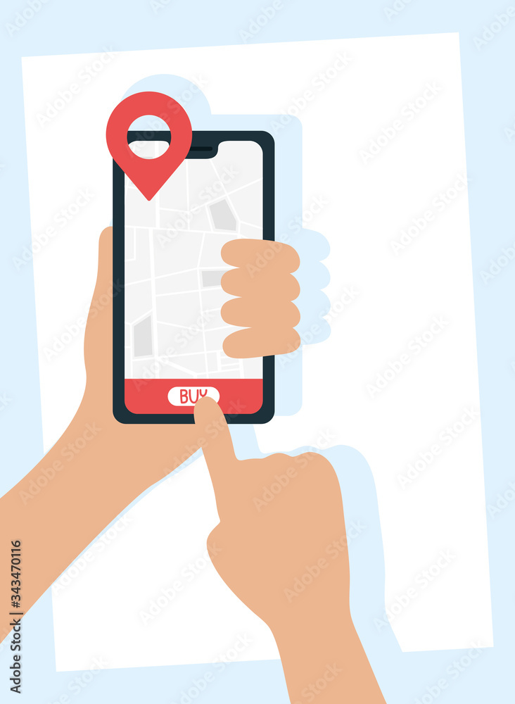 smartphone with delivery service application smartphone with delivery service application