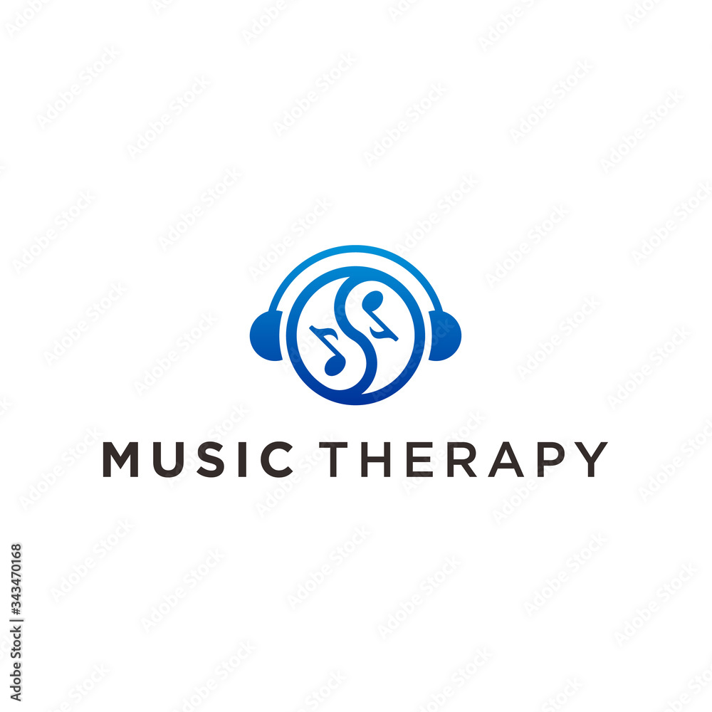 music therapy logo icon vector designs