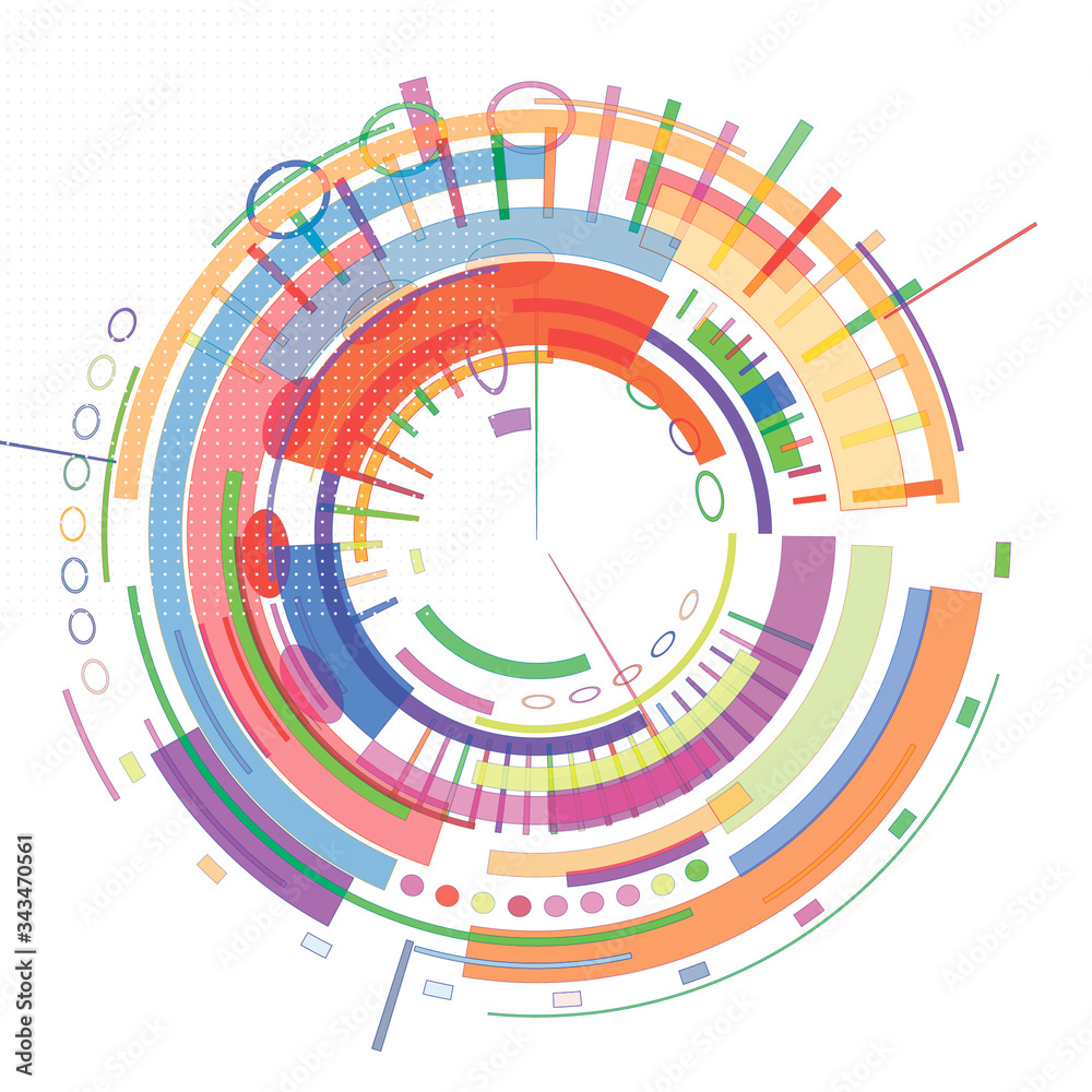  colorful circles on white  background 