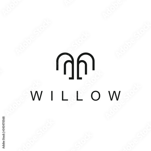 willow logo design vector silhouette illustration
