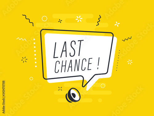 Loudspeaker with text 'last chance' on Quick Tips badge. Business concept for new ideas creativity and innovative solution. File has clipping path.