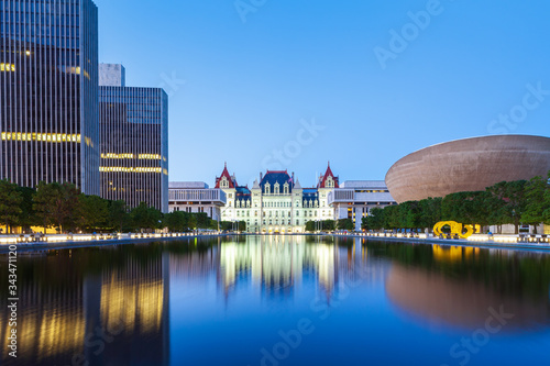 State Capitol of New York, Albany after sunset