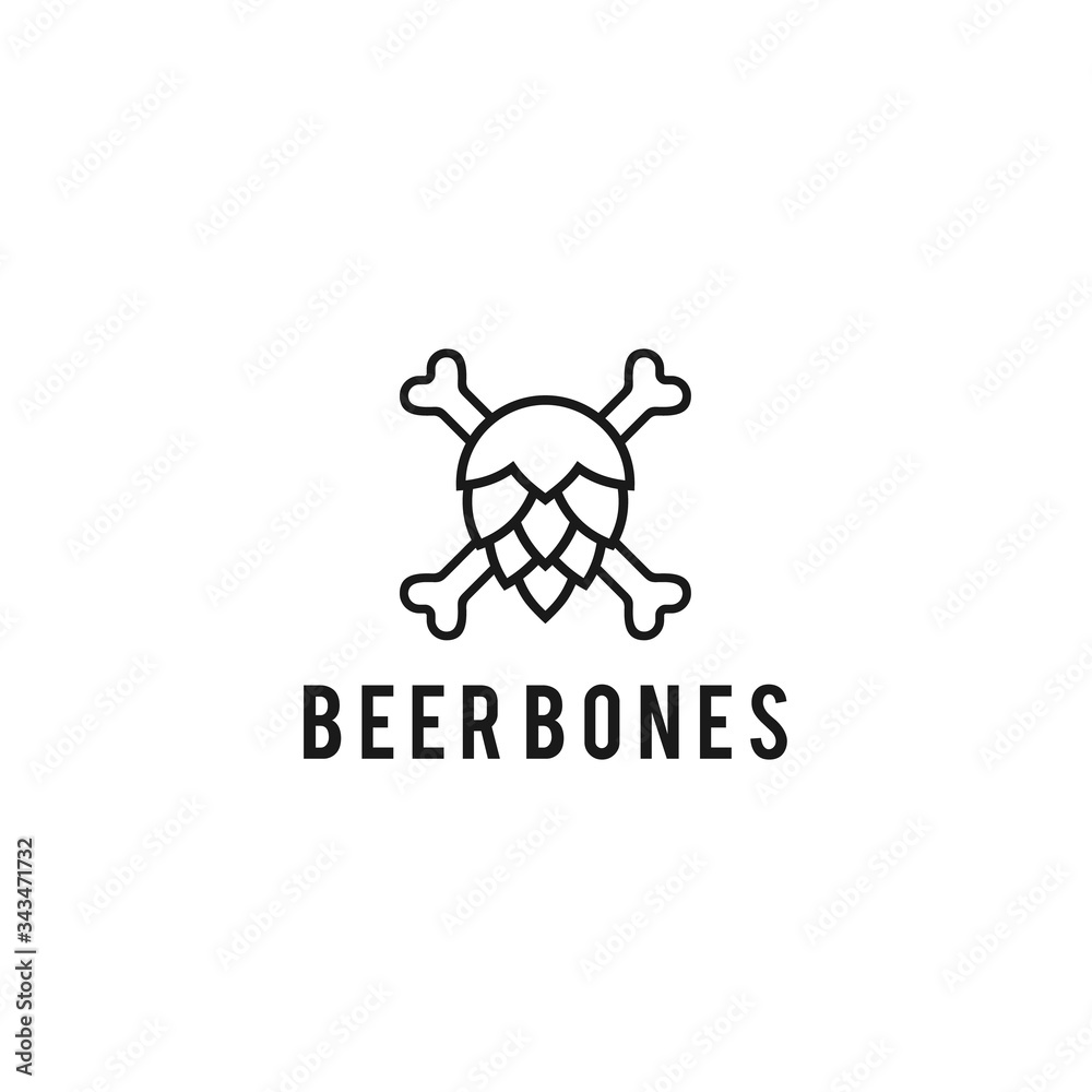 beer bone logo icon vector designs