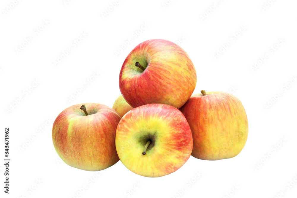 fruit red-yellow apples on a white background fruit red-yellow apples on a white background