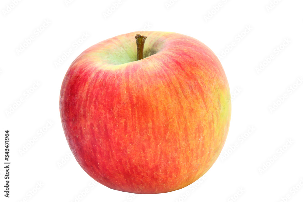 fruit isolate one red-yellow apple with a ponytail fruit isolate one red-yellow apple with a ponytail