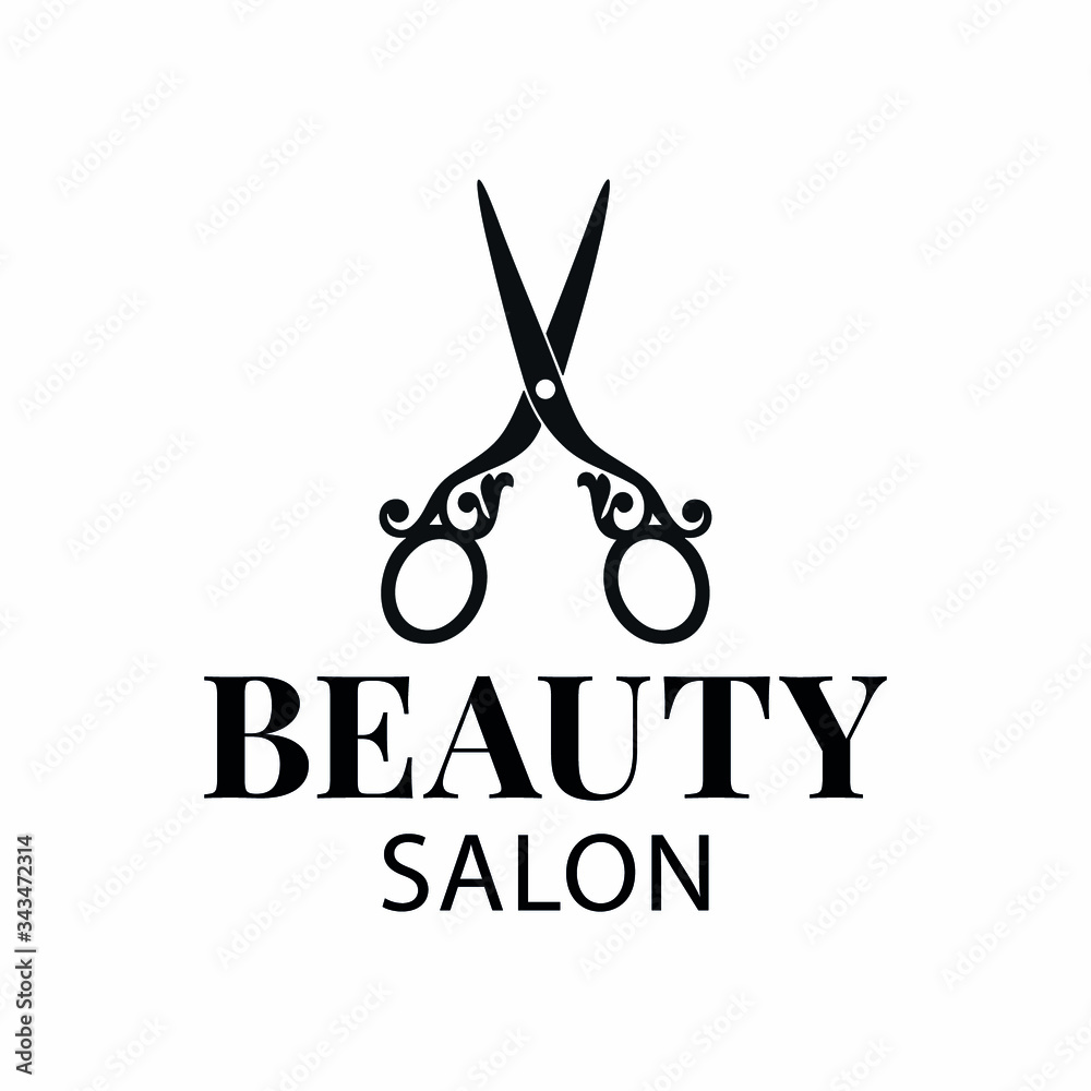 Logo for a hairdresser, beauty salon, barber shop or tailoring studio. Vector illustration.