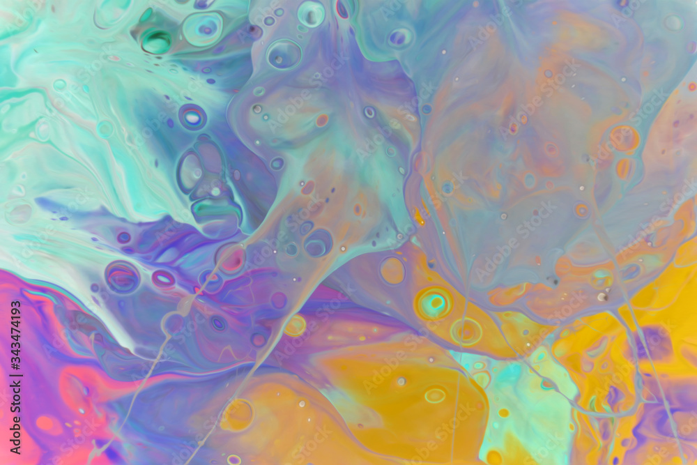 
watercolor abstract background with bubbles and cells.Colorful multicolor banner