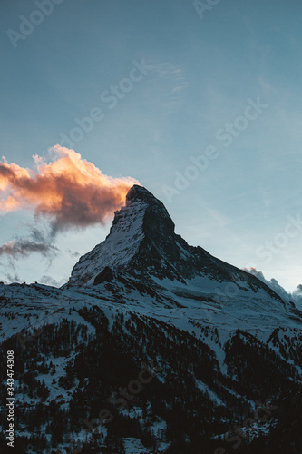 Matterhorn with glowing clouds