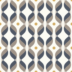 Deken met foto Jaren 50 patronen Ogee seamless vector curved pattern, abstract geometric background. Mid century modern wallpaper pattern.  © Slanapotam