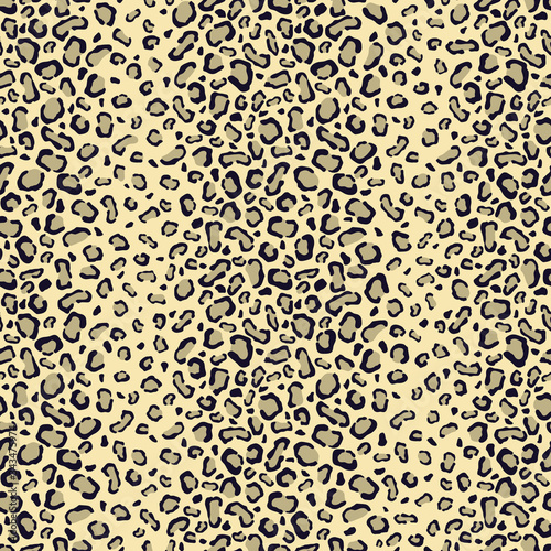 Leopard spotted print. Color vertical seamless vector pattern.